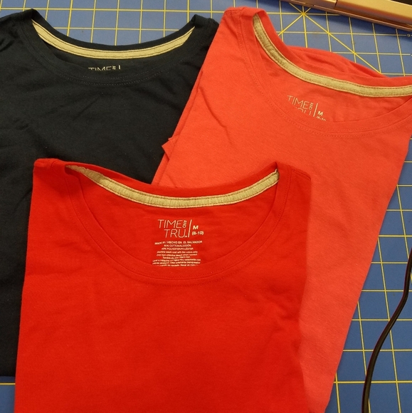 Set 3 Time & Tru Med (8-10) Blue Pink Red - Picture 1 of 1